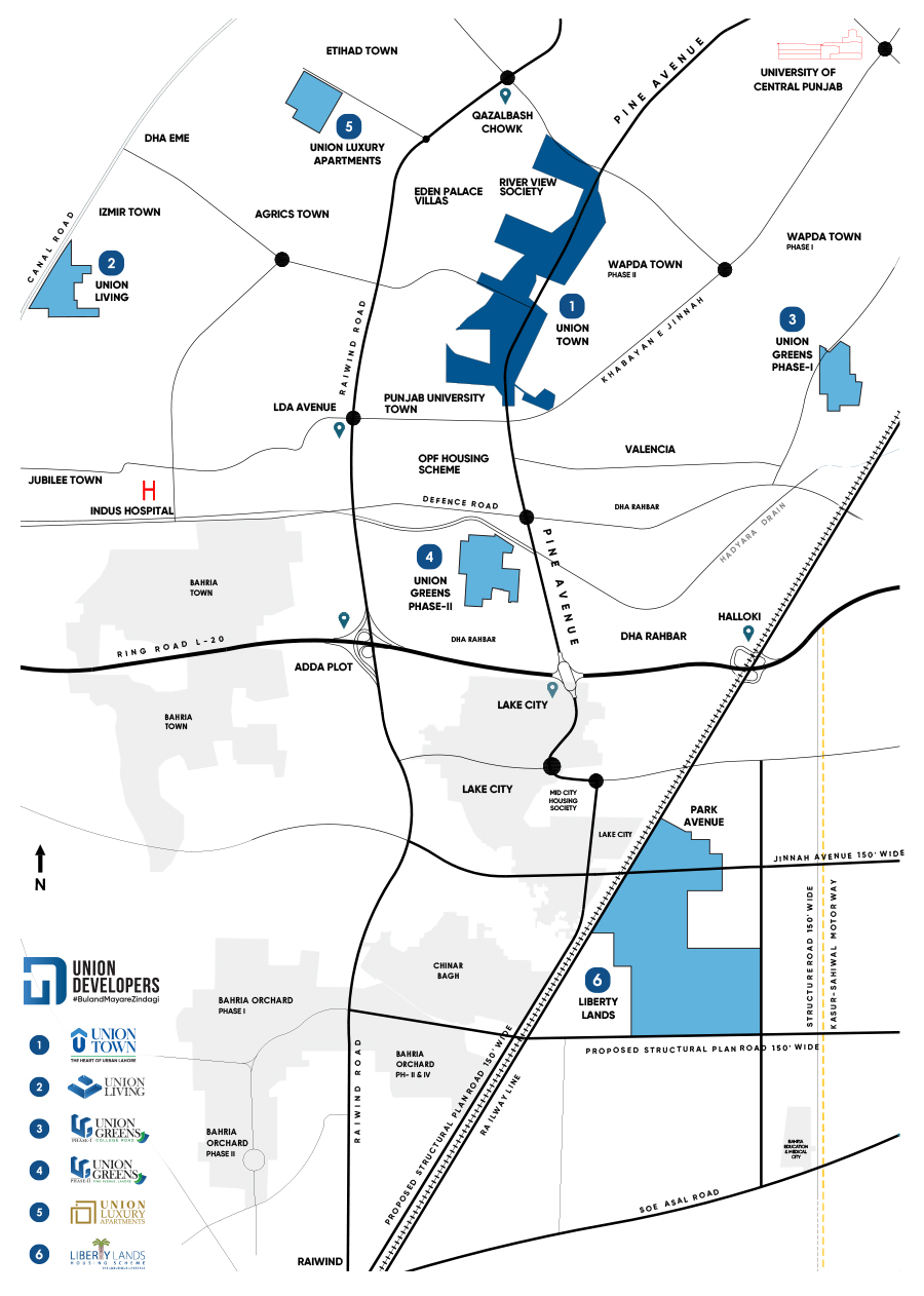 location map union town